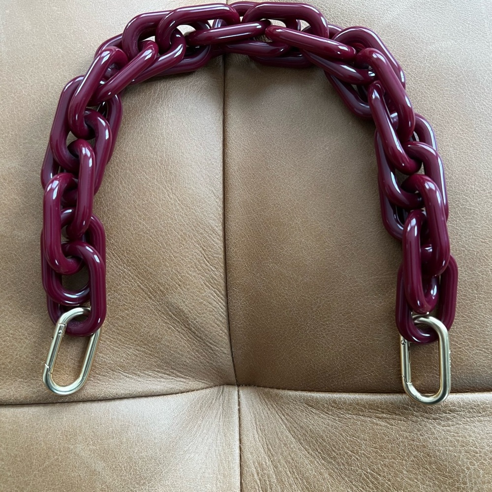 Clare V Burgundy Chain Strap with Gold Clasps